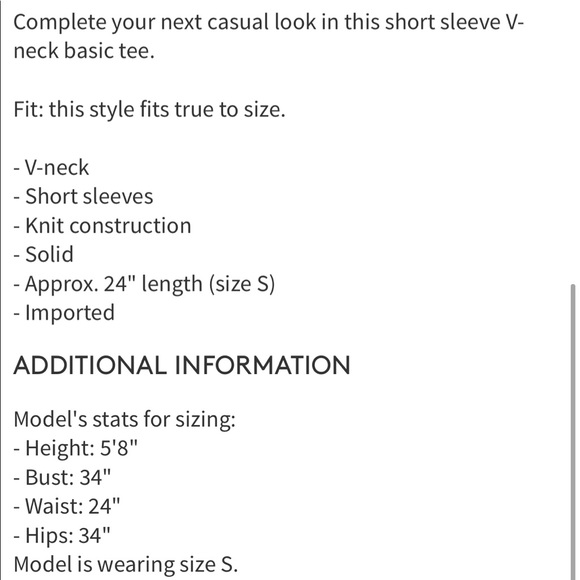 NWT Nordstrom BP V Neck plain short sleeve t shirt - Picture 5 of 6